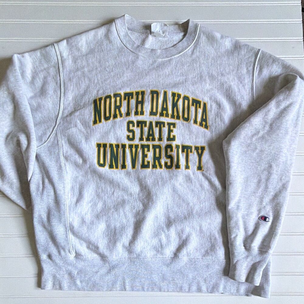 Champion Reverse Weave NDSU North Dakota State Bison Sweatshirt Men’s L Gray